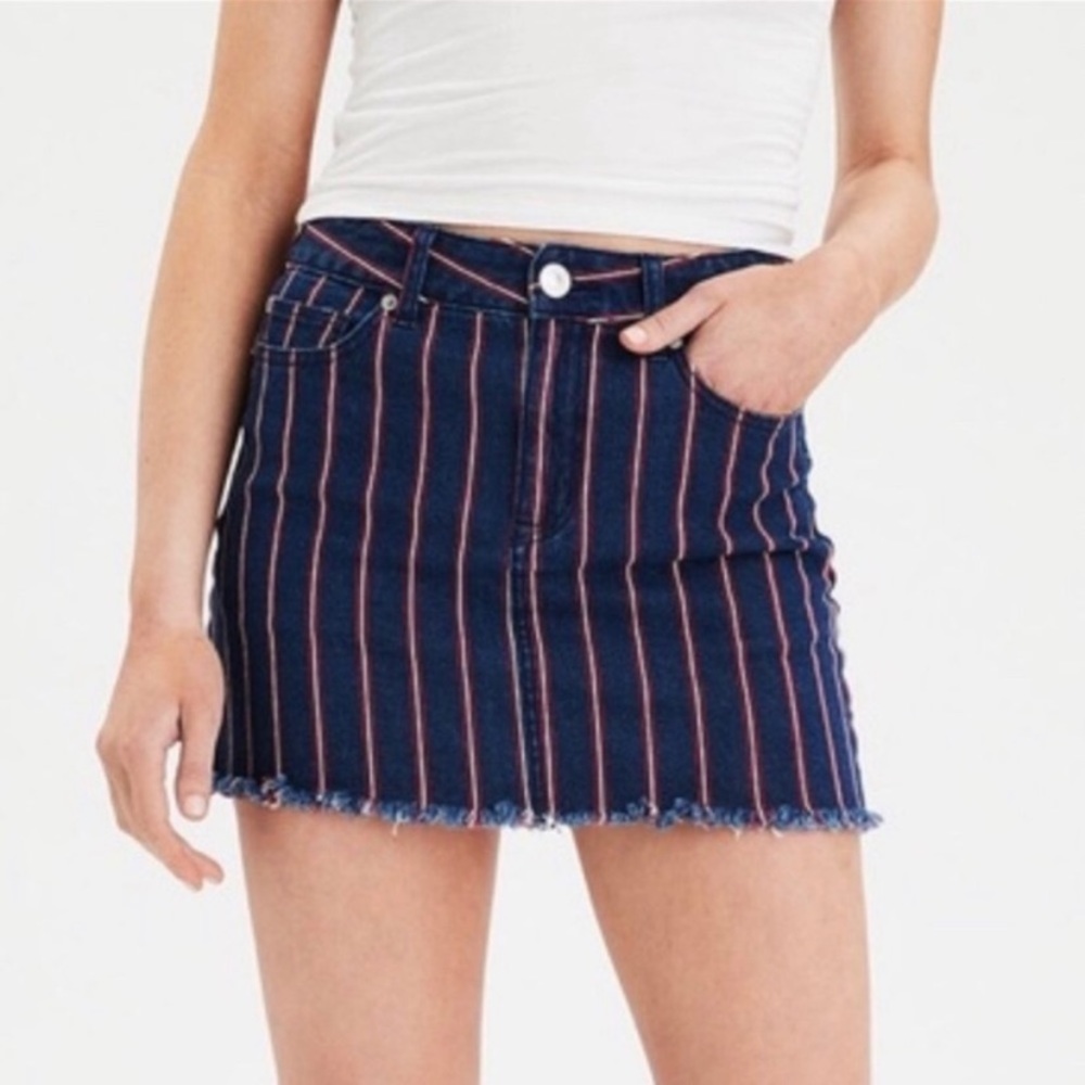 American Eagle Hi Rise Mini Striped Skirt